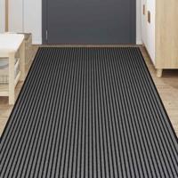 Deurmat 115x400 cm gestreept 115x400 cm zwart en grijs - thumbnail