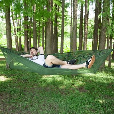 Draagbare Outdoor Camping vol-automatische nylon parachute hangmat met klamboes grootte: 290 x 140cm (camouflage)