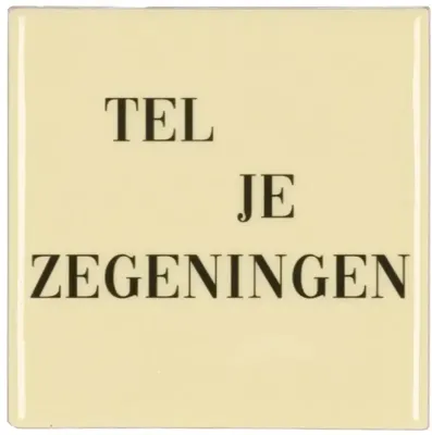 Tegeltje zegeningen Beige 10X10X1CM