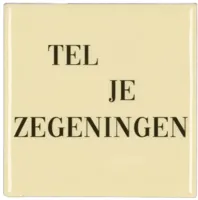 Tegeltje zegeningen Beige 10X10X1CM - thumbnail