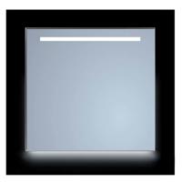 Spiegel Sanicare Q-Mirrors 60x70 cm Vierkant Met Aan De Bovenkant & Onderzijde LED Warm White, Omlijsting Mat Zwart incl. ophangmateriaal Zonder - thumbnail