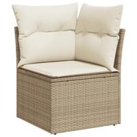 8-delige Loungeset met kussens poly rattan beige - thumbnail
