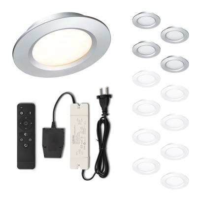 Set LED-inbouwspot met afstandsbediening Modena zilver 3W dimbaar 1-12 stuks