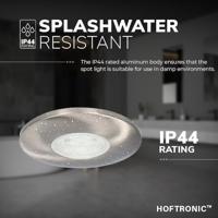 Set van 4 Pavo - Platte LED ipbouwspots met lage inbouwdiepte 12mm - 3 Watt 300 Lumen - 2700K Warm wit - Dimbaar - Rond - Meubelspot - IP44 waterdicht - RVS - thumbnail