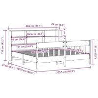 Bedframe zonder matras massief grenenhout wasbruin 200x200 cm - thumbnail