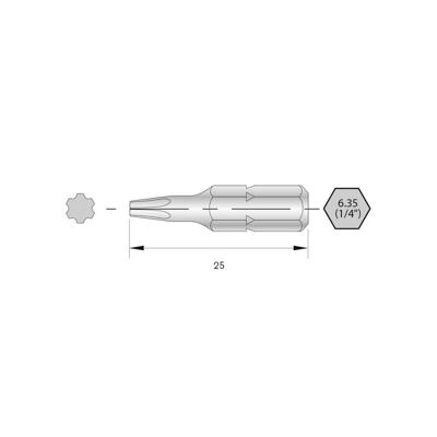 Bernstein Tools for Electronics 6-IP08-25 Torx-bit HRC-staal Hooggelegeerd C 6.3 6 stuk(s) Bernstein Tools for Electronics 6-IP08-25 Torx-bit HRC-staal Hooggelegeerd C 6.3 6 stuk(s)