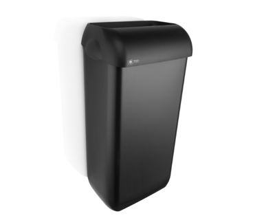 Afvalbak blacksatino open inworp 23 liter zwart Afvalbak blacksatino open inworp 23 liter zwart