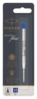 Balpenvulling Parker Quinkflow medium blauw blister à 1 stuk Balpenvulling Parker Quinkflow medium blauw blister à 1 stuk