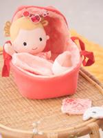 Baby Lena en haar wiegje - LILLIPUTIENS rozen - thumbnail