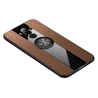 Voor Huawei mate 9 XINLI stiksels doek Textue schokbestendig TPU beschermhoes met ring houder (bruin) Voor Huawei mate 9 XINLI stiksels doek Textue schokbestendig TPU beschermhoes met ring houder (bruin)