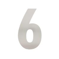 Intersteel Huisnummer 6 XL hoogte 30 cm geborsteld RVS - thumbnail