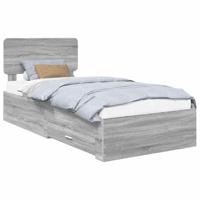 Bedframe met hoofdeinde Grijs Sonoma 90 x 190 cm Bewerkt hout - thumbnail