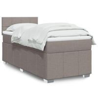 Boxspring met matras stof taupe 90x200 cm - thumbnail