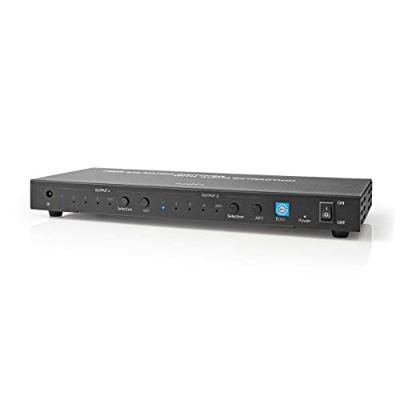 Nedis VMAT3482AT Hdmi™ Matrix-switch 2 X 4 Poort(en) 4x Hdmi™ Input 1x Optisch S/pdif / 2x 3,5 Mm / 2x Hdmi™ Output 4k@60hz 18 Gbps Afstandbestuurbaar Metaal Antraciet
