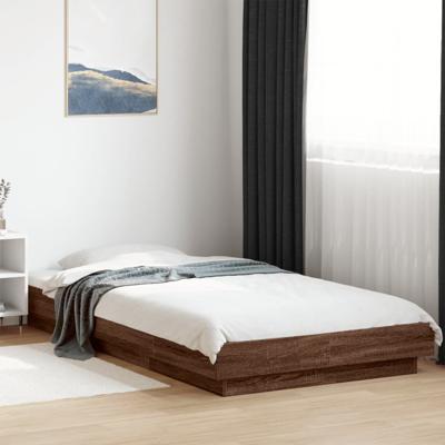 Bedframe bewerkt hout bruin eikenkleur 90x190 cm