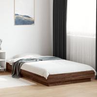 Bedframe bewerkt hout bruin eikenkleur 90x190 cm - thumbnail