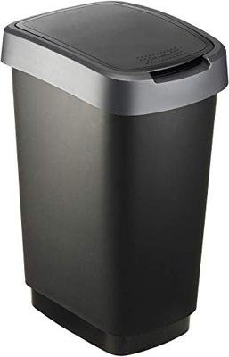 Rotho twist afvalbak 25l dark silver Rotho twist afvalbak 25l dark silver