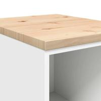 Garagekast 40x51x85 cm massief grenenhout wit - thumbnail