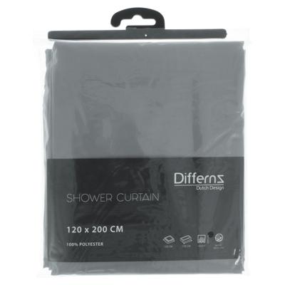 Differnz Color douchegordijn verzwaarde onderzoom 100% Polyester grijs 120 x 200 cm Differnz Color douchegordijn verzwaarde onderzoom 100% Polyester grijs 120 x 200 cm