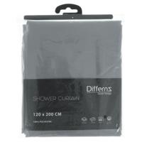 Differnz Color douchegordijn verzwaarde onderzoom 100% Polyester grijs 120 x 200 cm - thumbnail