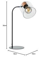 Brilliant TafellampWeald zwart met hout - 94707/93 - thumbnail