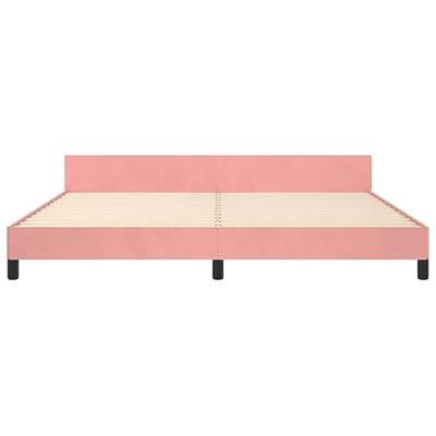 Bedframe met hoofdeinde fluweel roze 200x200 cm