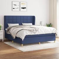 Boxspring met matras stof blauw 160x200 cm - thumbnail