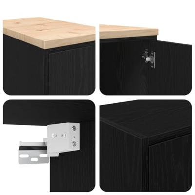 VidaXL Garagekasten 2 st spaanplaat zwart