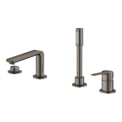 Badrandcombinatie GROHE Lineare New Viergats Hard Graphite Geborsteld