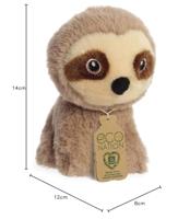 Eco Nation Pluchen knuffel - mini - luiaard - 13 cm - thumbnail