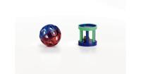 Beeztees Balletje+Roller/Bel - Kattenspeelgoed - 4 cm - 2ST - thumbnail