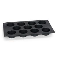 Patisse Mini Muffinvorm 11 Vaks 29x17 cm Zwart/Siliconen - thumbnail