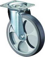 BS Rollen Zwenkwiel | wiel d. 200 mm draagvermogen 220 kg | thermoplastisch kunststof | plaat L135xB110 mm | 1 stuk - L400.B44.201 L400.B44.201 - thumbnail