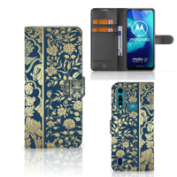 Motorola G8 Power Lite Hoesje Beige Flowers - thumbnail