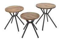 Driedelige Salontafel set Fabriek Massief Acacia Hout - thumbnail
