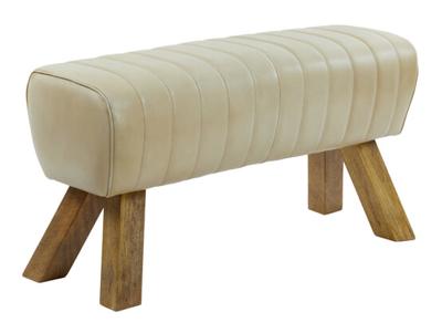 Light & Living Eetkamerbank 'Ramy' Leer, kleur Zand Light & Living Eetkamerbank 'Ramy' Leer, kleur Zand