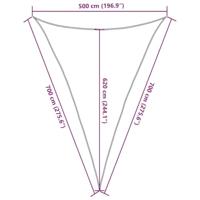 Zonnezeil 160 g/m driehoekig 5x7x7 m HDPE zwart - thumbnail