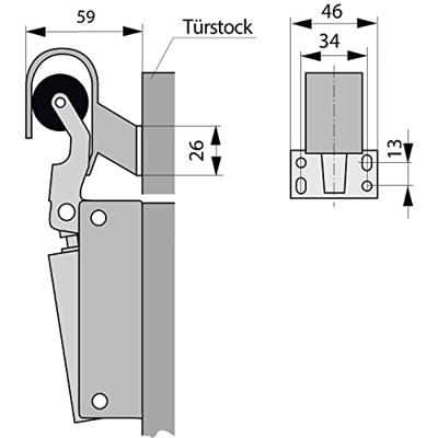 Haak hoog nikkel 1009
