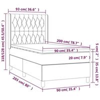 Boxspring met matras stof donkerbruin 90x200 cm - thumbnail