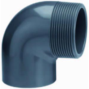 PVC knie 90 graden lijm x buitendraad - 50 mm x 1 1/2" PVC knie 90 graden lijm x buitendraad - 50 mm x 1 1/2"