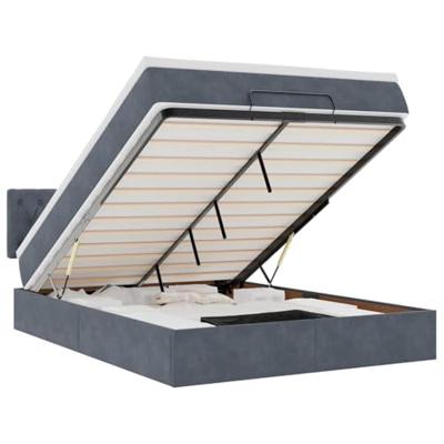 Ottoman bed met matras 140x190cm fluweel donkergrijs