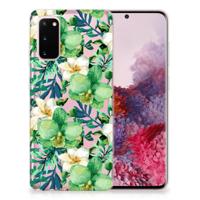 Samsung Galaxy S20 | TPU Case | Orchidee Groen - thumbnail