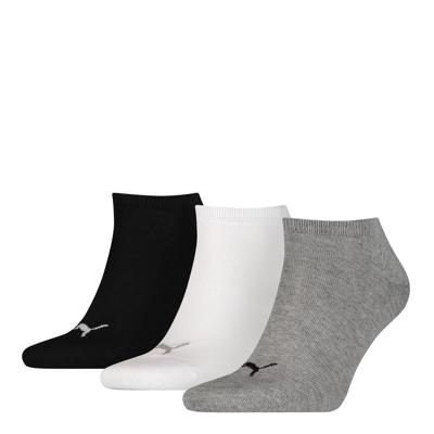 Puma sokken invisible grijs-wit-zwart 3-pack-35-38