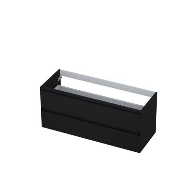 INK - Onderkast 2 Laden Greeploos Gelakt - 1200x450x520 Mm - Mat Zwart