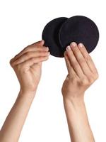Set van 6 katoenen pads voor het geven van borstvoeding CARRIWELL zwart - thumbnail