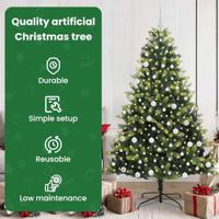 Kunstkerstboom met scharnier 300 LEDs Groen 180 cm PVC en PE - thumbnail