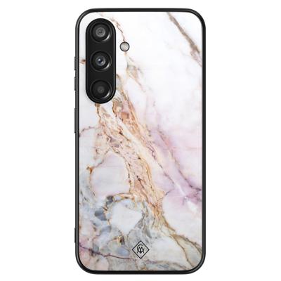 Samsung Galaxy S24 glazen hardcase - Parelmoer marmer Samsung Galaxy S24 glazen hardcase - Parelmoer marmer