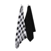 DDDDD Keuken- en theedoekset Block Zwart - thumbnail