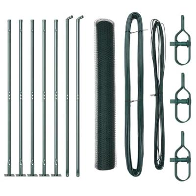 VidaXL Afrasteringspaal groen 10 x 1,2 m (13 mm gaas) staal en pvc