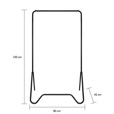 QUVIO Kledingrek metaal - Zwart